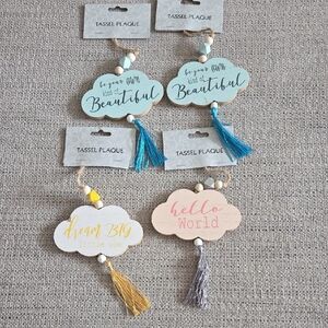 Decorative Tassel Plaques with Inspirational Quotes